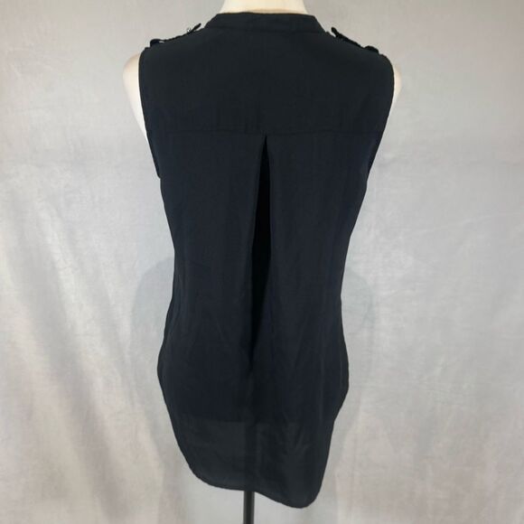 New York & Co black silver button sleeveless top size small - Picture 4 of 6
